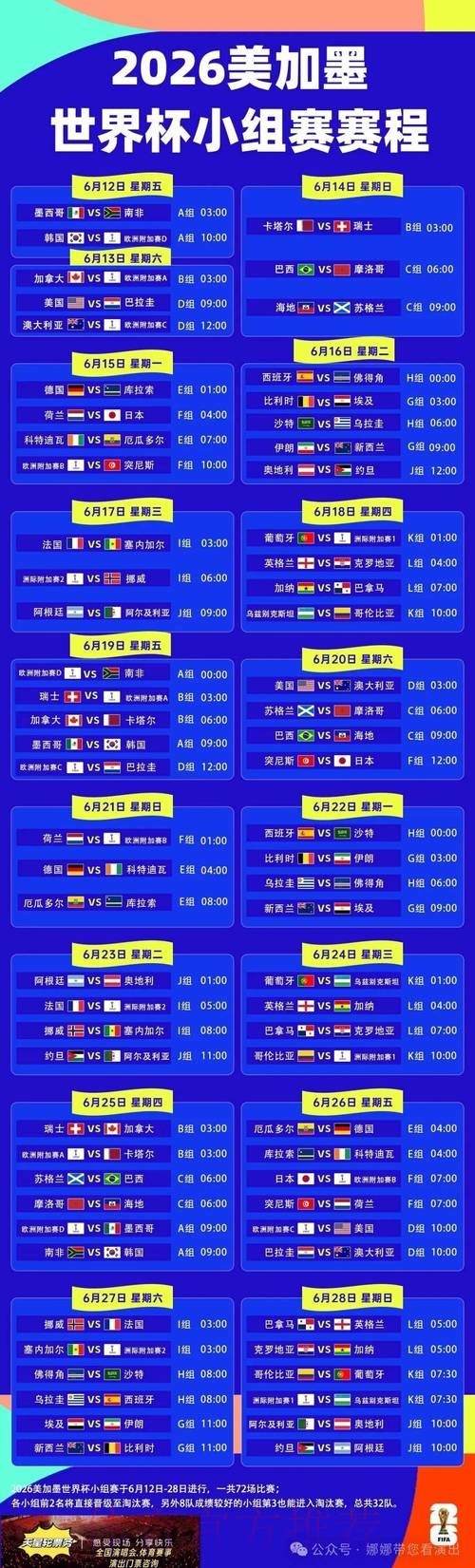 2026世界杯赛程详细安排最新时间表怎么看 2026世界杯赛程详细安排最新时间表怎么看